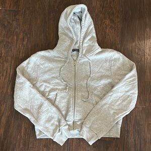 BRANDY MELVILLE cropped grey zip up